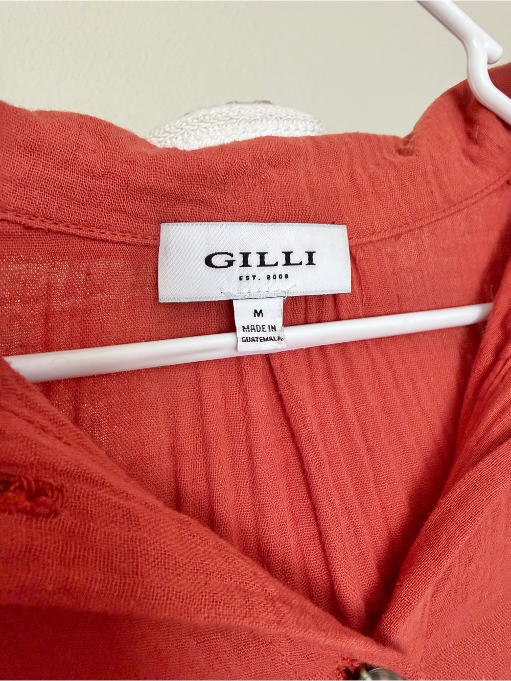 100% Cotton - Gilli Rust Shirt Dress with Button Front - Picture 4 of 17